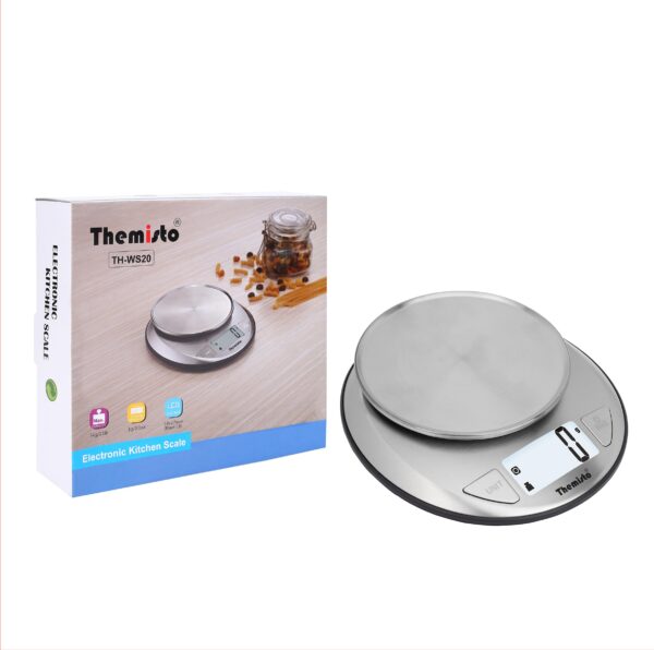 Themisto TH-WS20 Digital Kitchen Weighing Scale Stainless Steel (5Kg) - Image 4