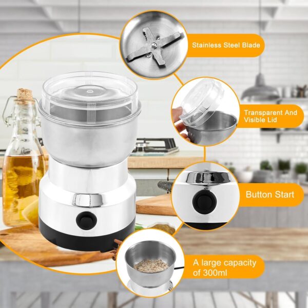 Velocious® Mini Spice Coffee Mixer Grinder Electric Stainless Steel Grinder, Dry Masala Grinder, Masala Mixer Grinder Mini, Spice Mixie for Kitchen - Image 4