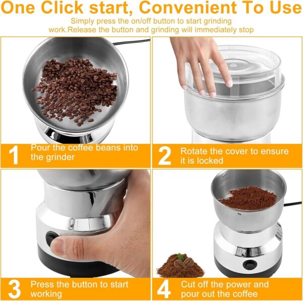 Velocious® Mini Spice Coffee Mixer Grinder Electric Stainless Steel Grinder, Dry Masala Grinder, Masala Mixer Grinder Mini, Spice Mixie for Kitchen - Image 8