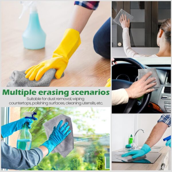 Hyndrix Microfiber Cleaning Cloth Roll 20 Pack - Reusable Paper Towels Washable Roll Tear Away for Kitchen Car 25 * 25 cm (Grey) (1 roll) - Image 8