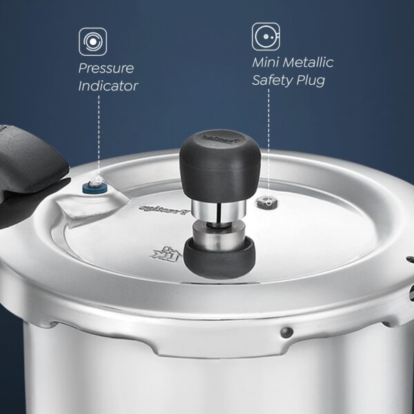 Prestige 2L+3L+5 Litres Svachh Outer Lid Aluminium Combo Pressure Cooker with 2 Lids |Deep Lid Controls Spillage | Gas & Induction Compatible | Anti-Bulge Induction Base| Gasket-release system - Image 4