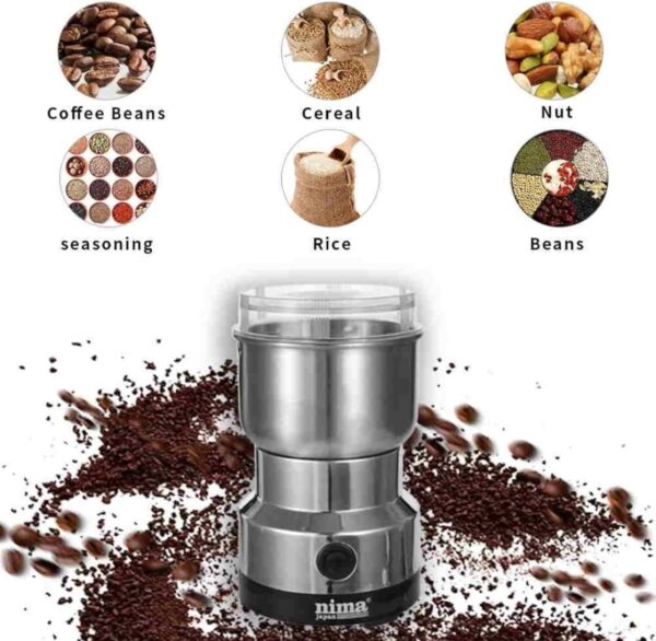 Nima Electric Mixer Grinder – 150W Portable Stainless Steel Dry Grinder Machine for Spices, Coffee Beans, Nuts, Herbs & Grains – Compact Multi-Purpose Kitchen Appliance - Image 9