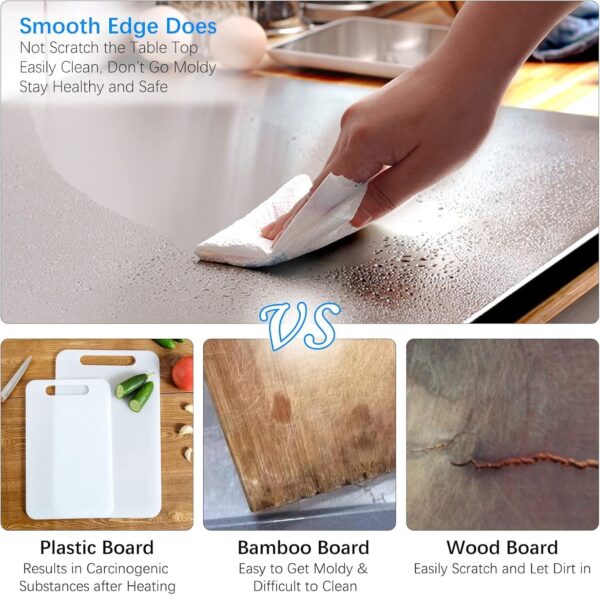 SR TRENDS Premium Stainless Steel Chopping Board | Steel Kitchen Counter top for Cutting, Vegetable Chopper, for Meat & Veggies Items, Chopping Board Steel pad (35 x 31 CM) - Image 3