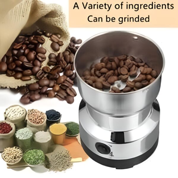 DORLANK-Stainless-Steel-Multifunction-Smash-Machine-Spice-Grinder-Portable-Electric-Grain-Mill-Grinder-Dry-Fruit-Steel-Grain-Spices-Cereals-Seasonings-Coffee-Bean-Grinder-Machine-(Pack of 1) - Image 4