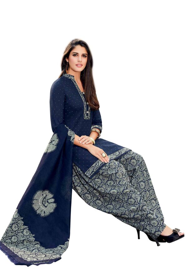Miraan Cotton Printed Readymade Salwar Suit For Women(MIRAANSAN2520L, Large, Blue) - Image 5