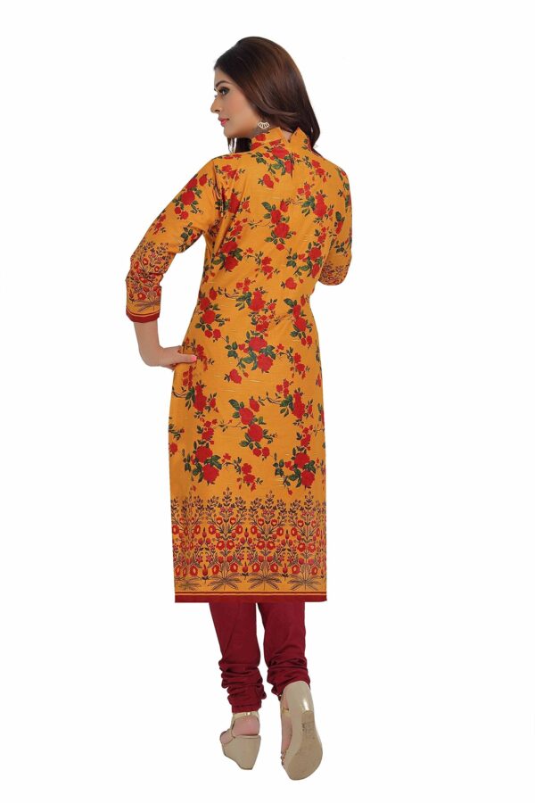 Miraan Cotton Printed Readymade Salwar Suit For Women(MIRAANBAND1603M, Medium, Yellow) - Image 5
