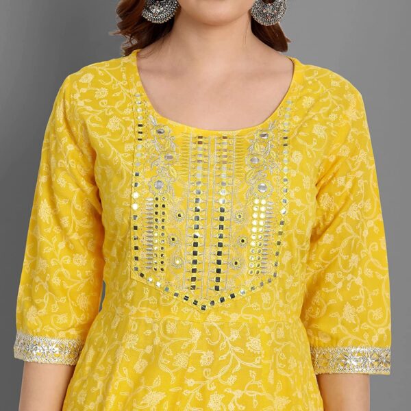 Rangnavi Women Rayon Anarkali Embroidered Printed Anarkali Salwar Kameez Large - Image 3