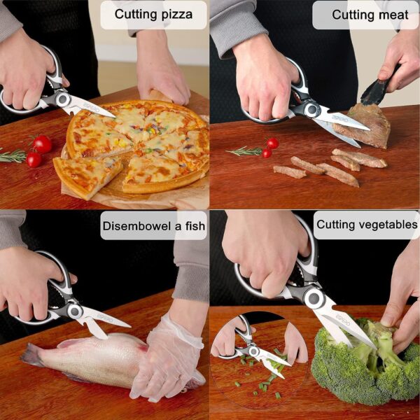 ESPERO Multi Purpose Made In Japan Kitchen Scissors, food scissors,Premium Stainless Steel Solid Kitchen Shears for Meat, Seafood, Chicken, Vegetables, Herbs, BBQ, Bottle Opener (Black) - Image 5