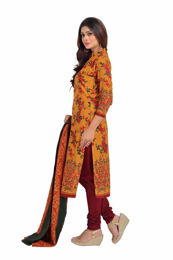Miraan Cotton Printed Readymade Salwar Suit For Women(MIRAANBAND1603M, Medium, Yellow) - Image 4