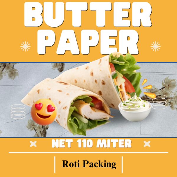 BRILLAR by MISSDOLL Butter Paper Roll for Kitchen Food Wrap - Premium Non-Stick Butter Wrapping Paper | Greaseproof, Heat-Resistant Parchment for Kitchen Food Wrap & Oil Absorption (100 Meter) - Image 2