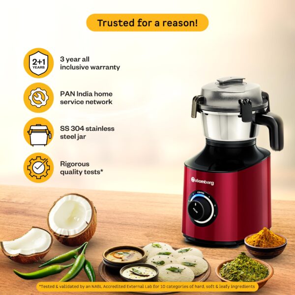 Atomberg Zenova Mixer Grinder - BLDC Motor with Coarse Mode & 4 Jars - Image 3