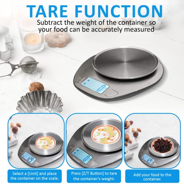 Themisto TH-WS20 Digital Kitchen Weighing Scale Stainless Steel (5Kg) - Image 10