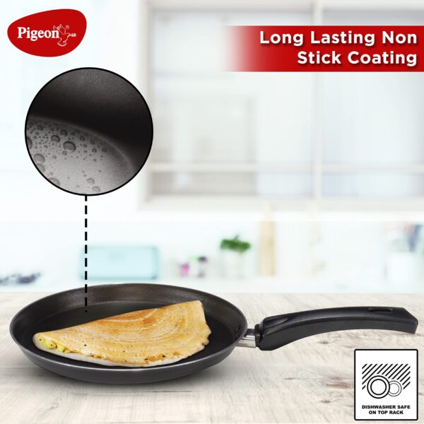 Pigeon Favourite 7 Piece Gift Set Non-Stick Coated Comes with Fry Pan, Kadhai, Lid, Sauce Pan, Spatula, Tadka Pan and a Tawa - Gas Stove Compatible (Black) - Image 8