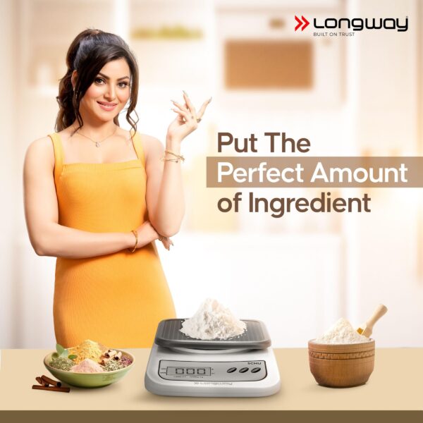 Longway LWKWS01 Multipurpose Portable Digital Kitchen Weighing Scale |Weight Machine With Back Light LCD Display |2 Year Warranty (10 kg, Gray) - Image 7