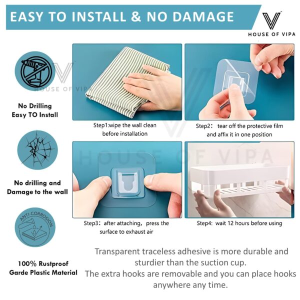 Best Bathroom Organizer 2025 - Self-Adhesive Wall Shelf Amazon Bestseller - Image 2